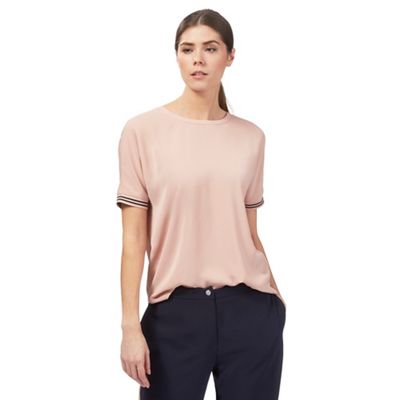 Pink athleisure ribbed top